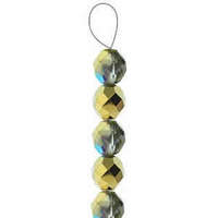 Czech Glass Round Fire Polished Beads - Crystal Golden Rainbow 8mm x 20