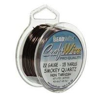 Craft Wire - Beadsmith Pro Quality Non Tarnish - Smokey Quartz x 22ga