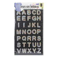 Iron-On Sequin Letters x Silver Uppercase Block x 25mm