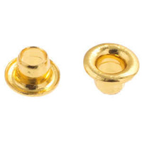 Eyelets Mini - For Leather Jewellery - 2.5mm Hole Gold x 50 Pieces