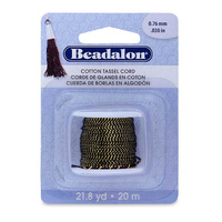 Cotton Tassel Cord By Beadalon - Metallic Gold On Black x 20m