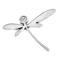 Metal Charm - Antique Silver Large Dragonfly x 45mm