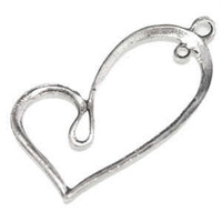Metal Charm - Antique Silver Large Open Heart x 40mm