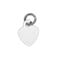 Pendant Charm with Jump Ring - Silver Plated - Tiny Heart 8x6mm