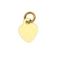 Pendant Charm with Jump Ring - Gold Plated - Tiny Heart 8x6mm