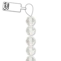 Czech Glass Round Fire Polished Beads - Crystal 4mm x 38