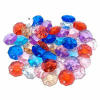 Acrylic Octagon Beads - Rainbow Mix x 40