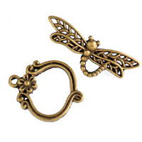Toggle Clasp - Antique Bronze Dragonfly