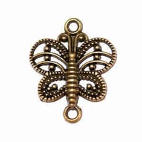 Metal Connector Link - Antique Bronze Butterfly x 17mm