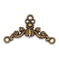 Metal Connector Component - Antique Bronze Vine x 26mm