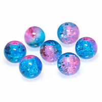 Crackle Glass Beads - Cosmic Burst 8mm x 10