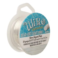 Craft Wire Beadsmith Pro-Quality - 15 Yds Tarnish Resistant Silver x 28Ga