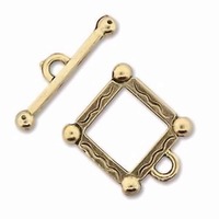 Toggle Clasp - Antique Gold Ornamental Diamond