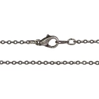 Filed Cable Chain Necklace - Antique Silver x 18"