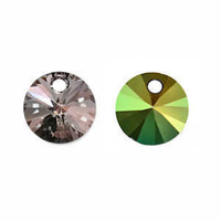 Swarovski Crystal Circle Rivoli Pendant - Scarabaeus Green x 8mm