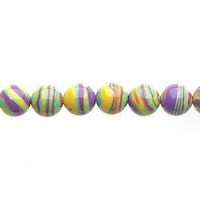 Global Chic Round Gemstone Beads - Abstract Purple Saffron x 6mm