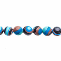 Global Chic Round Gemstone Beads - Abstract Brown Blue x 6mm