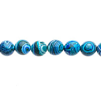 Global Chic Round Gemstone Beads - Abstract Turquoise Navy x 6mm