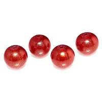 Round Glass Beads - Scarlet Sun 10mm x 10