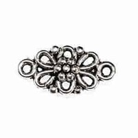 Metal Connector Link - Antique Silver Filigree Flower x 16mm