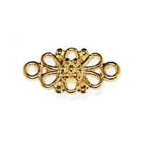 Metal Connector Link - Gold Plated Filigree Flower x 16mm