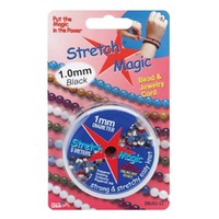 Stretch Magic Jewellery Cord - Black - 1mm / 0.039" x 5 Metre Roll
