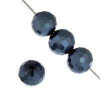 Dazzle-It Ori Crystal Round Rich Cut Beads - Jet Hematite x 8mm