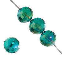Dazzle-It Ori Crystal Round Rich Cut Beads - Teal Ab x 8mm