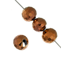 Dazzle-It Ori Crystal Round Rich Cut Beads - Metallic Copper x 8mm