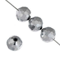 Dazzle-It Ori Crystal Round Rich Cut Beads - Metallic Silver x 8mm