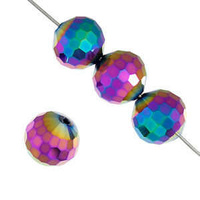 Dazzle-It Ori Crystal Round Rich Cut Beads - Metallic Vitrail x 8mm