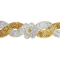 Sequin Trim Flower Swirl - Gold and Silver Hologram