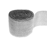 Silver Metallic Plastic Diamond Cut Trim - 9mtrs Can be sewn, stitched or glued