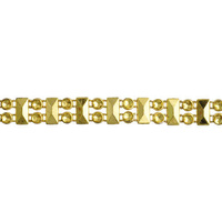 Metallic Plastic Facetted Rectangle and Round Trim - Gold x 9mm