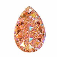 Sew-On Beads - Resin Spike Teardrop Marigold Ab - Pack Of 10