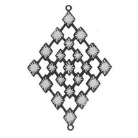 Metal Connector Link - Stainless Steel Etched Diamond x 40mm