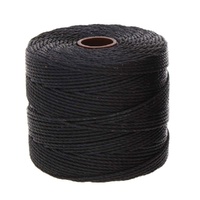 Beadsmith S-Lon Nylon Beading Cord Tex210 - Medium Black x 77 Yards