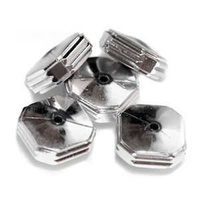 Dusty Lead Rounded Square Vintage Lucite Bead x 12mm