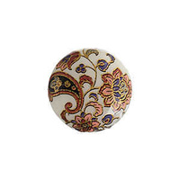 Japanese Porcelain Flatback Round Cabochon - Desert Flower x 12mm