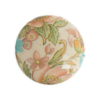 Japanese Porcelain Flatback Round Cabochon - Floral Linen 18mm