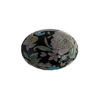Japanese Porcelain Flatback Oval Cabochon - Midnight Bouquet 18x13mm