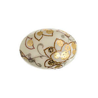 Japanese Porcelain Flatback Oval Cabochon - Golden Ivory 18x13mm