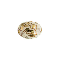 Japanese Porcelain Flatback Oval Cabochon - Golden Ivory 14x10mm