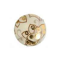 Japanese Porcelain Flatback Round Cabochon - Golden Ivory 12mm