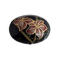 Japanese Porcelain Flatback Oval Cabochon - Spanish Flower 25x18mm