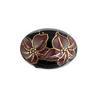 Japanese Porcelain Flatback Oval Cabochon - Spanish Flower 18x13mm