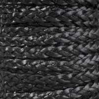 Braided Leather Cord - Black 2mm x 2 Metre Pack