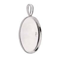 Beaded Bezel Pendant Setting - Sterling Silver Oval 18x13mm