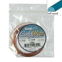 Craft Wire - Beadsmith Pro Quality Non Tarnish Half Round Copper x 21Ga