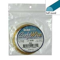 Craft Wire - Beadsmith Pro Quality Non Tarnish Half Round Gold x 18Ga